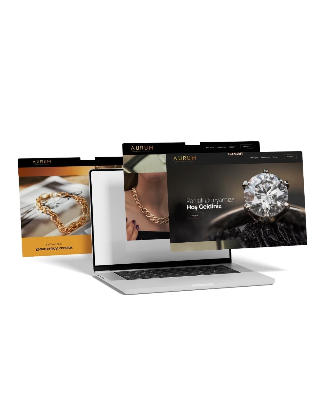 Dopa Creative tarafından tasarlanan Aurum Kuyumculuk web sitesi örneği